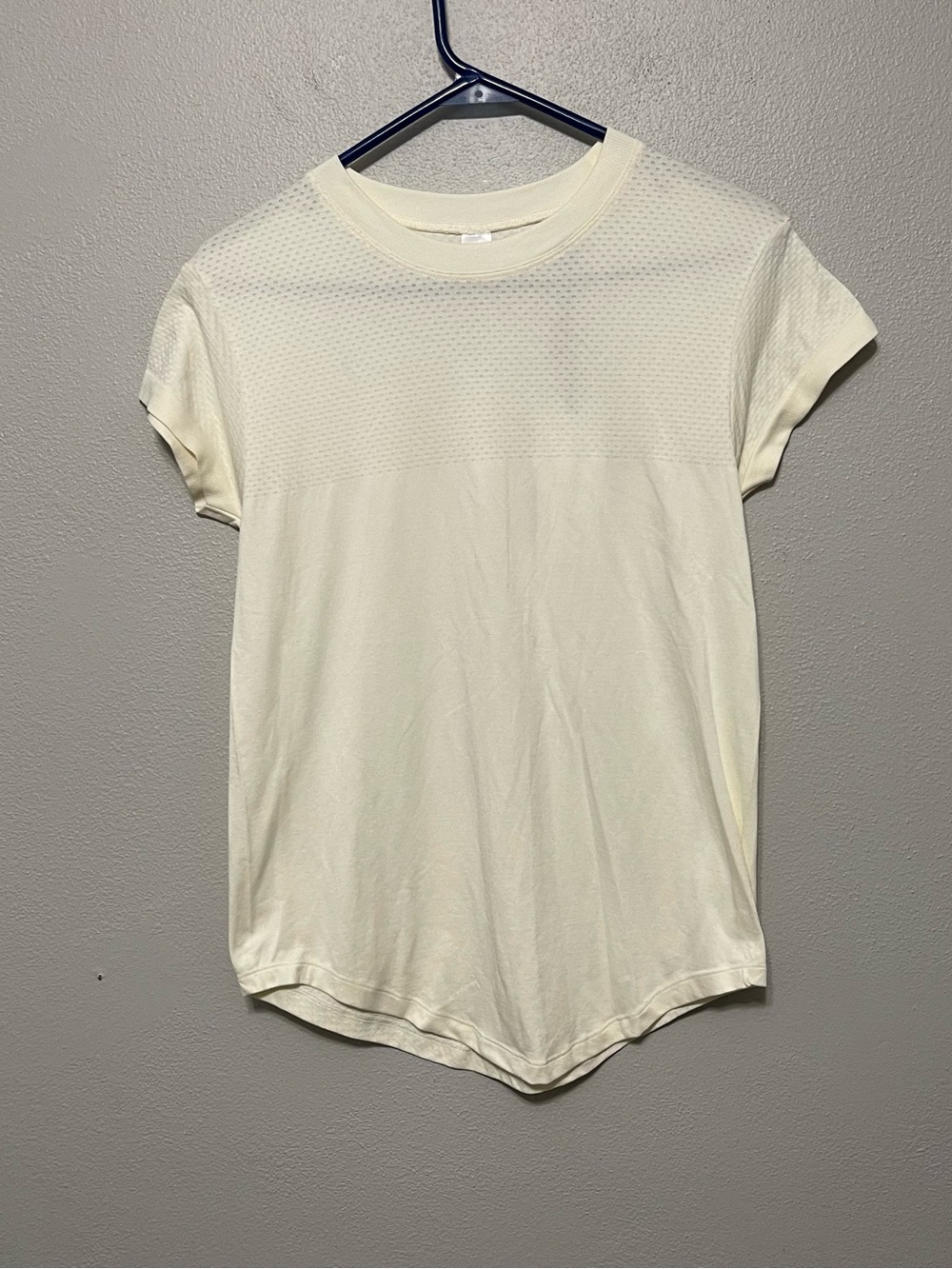Varley Jade Seamless Short Sleeve T Shirt Cream Stretch Athletic NWT Womens XXS